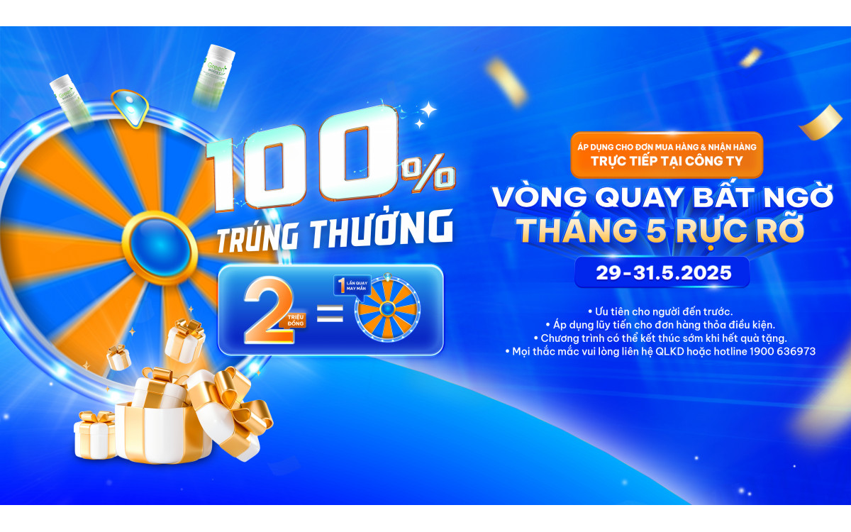 CTKM "VÒNG QUAY BẤT NGỜ, THÁNG 5 RỰC RỠ" | 29-31/5/2025