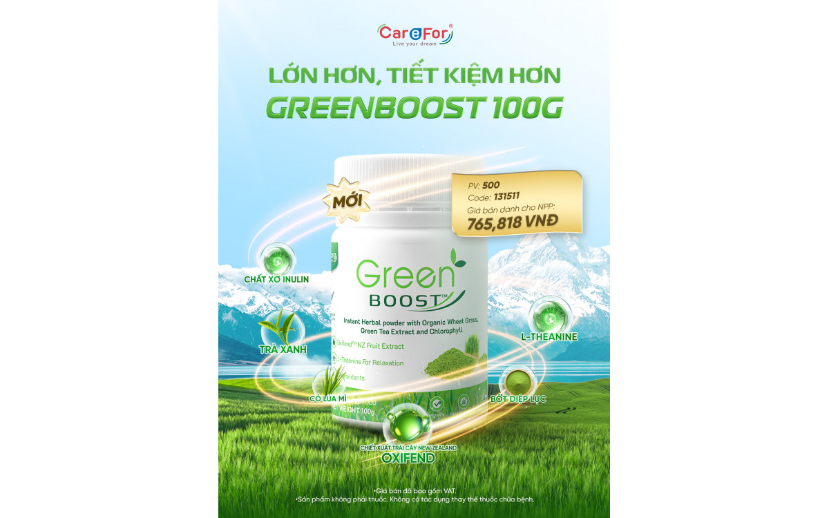 [THÔNG BÁO MỞ BÁN] GREENBOOST 100G – LỚN HƠN, TIẾT KIỆM HƠN!
